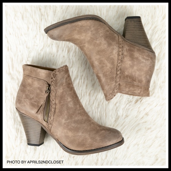 ANKLE BOOTIES BOHO WESTERN BLOCK HEEL BOOTS A3C - Picture 7 of 8